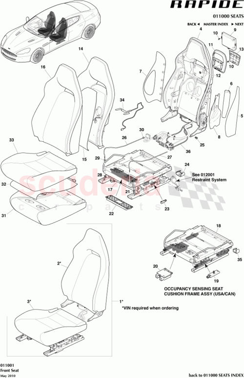 Part Diagram for Aston Martin AD43-611D10-AB
