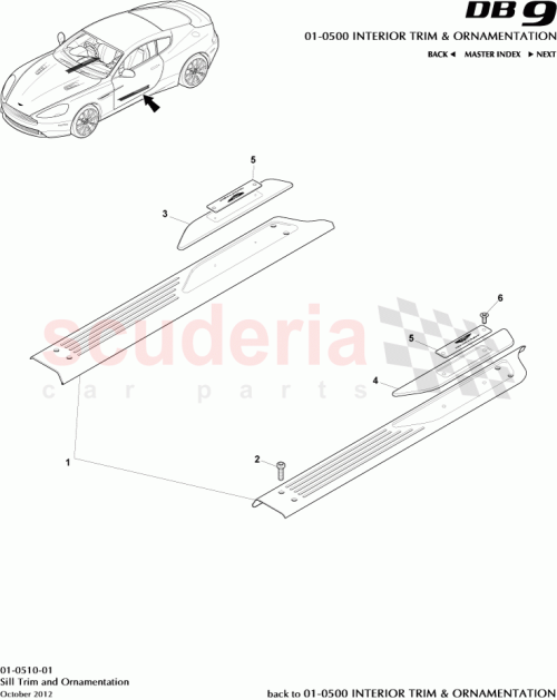 Part Diagram for Aston Martin 4G43-13254-ABW