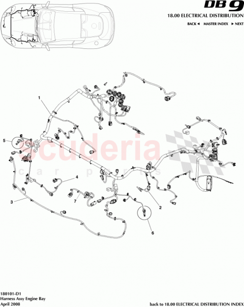 Part Diagram for Aston Martin 6G43-14290-BB