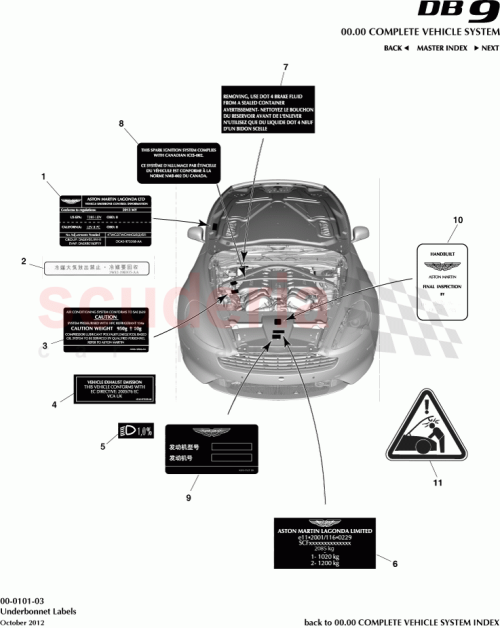 Part Diagram for Aston Martin CG43-973615-BA