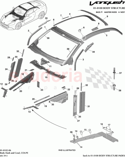 Part Diagram for Aston Martin GOED33-F02527-AA