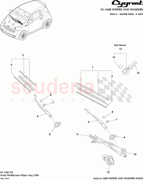 Part Diagram for Aston Martin 85150-74020