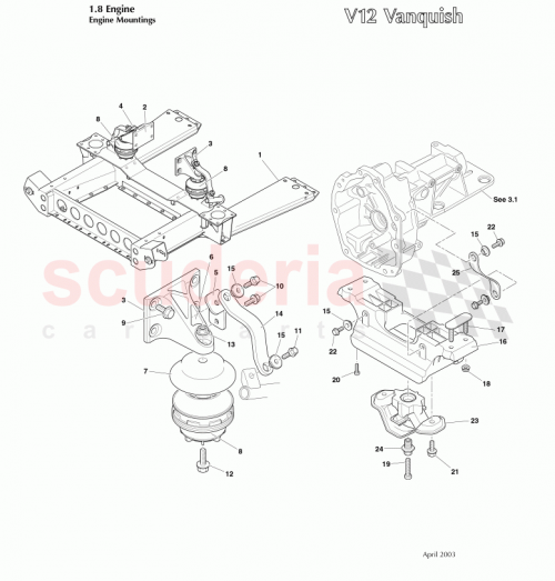 Part Diagram for Aston Martin 4R13-6030-AA