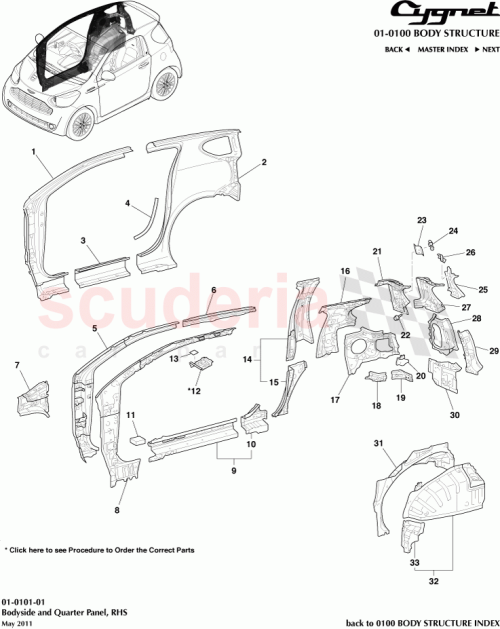 Part Diagram for Aston Martin 61641-74011