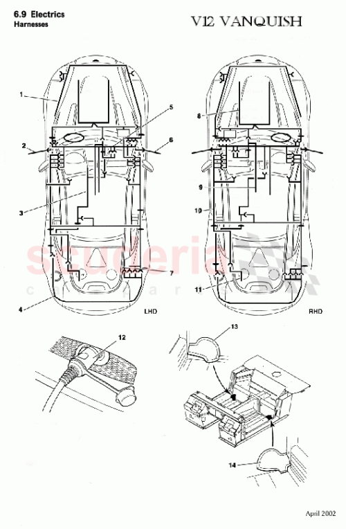Part Diagram for Aston Martin 6R13-14B079-AA