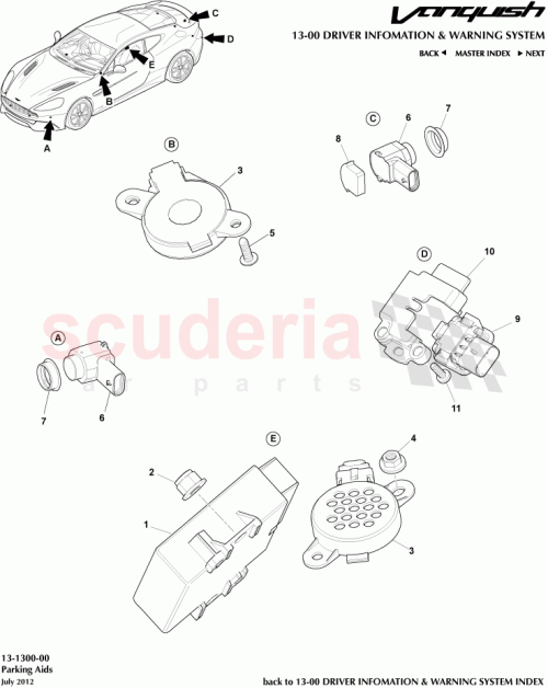 Part Diagram for Aston Martin CD33-19H421-AA