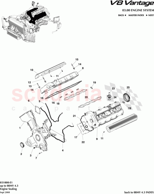 Part Diagram for Aston Martin 6G33-6A548-AB