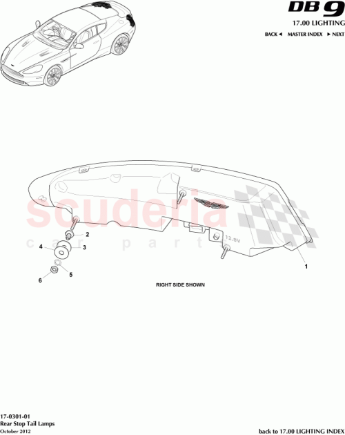 Part Diagram for Aston Martin DG33-13404-AC