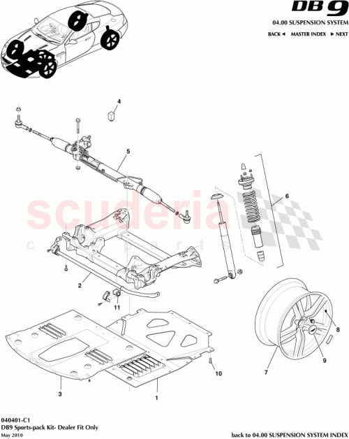 Part Diagram for Aston Martin 4G43-24-10811