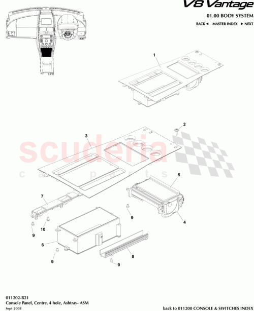 Part Diagram for Aston Martin 4G43-045A67-KA