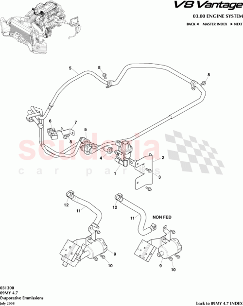 Part Diagram for Aston Martin 6G33-9338-BB