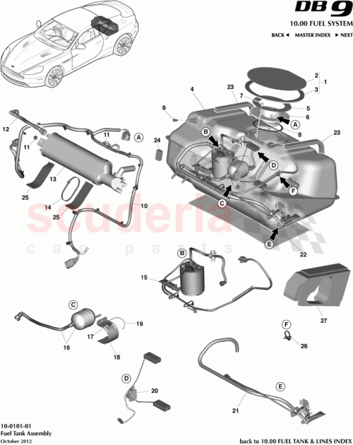 Part Diagram for Aston Martin DG43-14407-AC