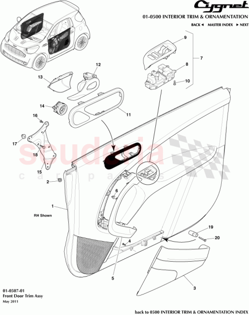 Part Diagram for Aston Martin 86160-68010
