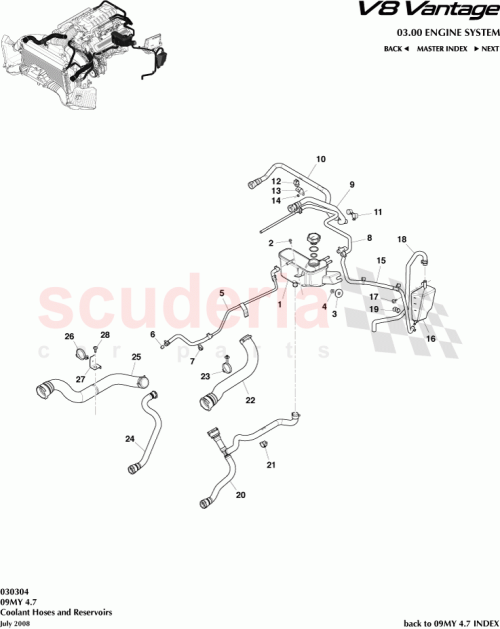 Part Diagram for Aston Martin 6G33-18696-BC