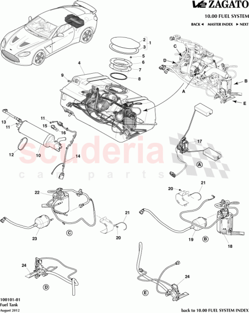 Part Diagram for Aston Martin DG43-9074-CA