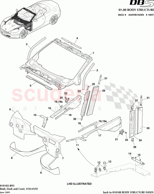 Part Diagram for Aston Martin GOGG33-F02526-AA