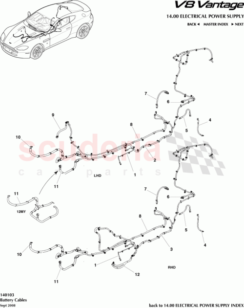 Part Diagram for Aston Martin 6G33-14A280-AD