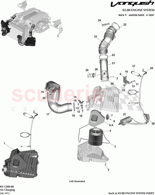 Part Diagram for Aston Martin CD33-9B609-FA