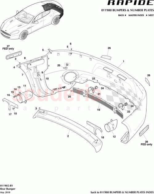 Part Diagram for Aston Martin AD43-01950-AC