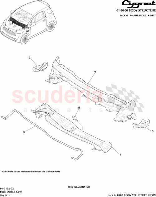 Part Diagram for Aston Martin 55700-74020