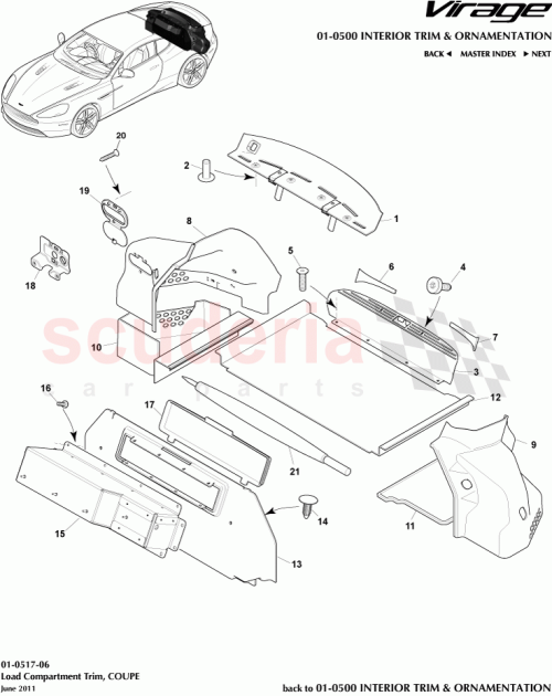 Part Diagram for Aston Martin 701552