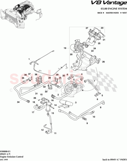 Part Diagram for Aston Martin 6G33-6C342-BA