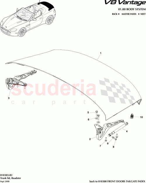 Part Diagram for Aston Martin 6G33-L406A10-AD