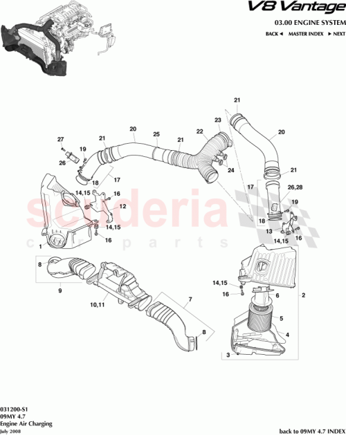 Part Diagram for Aston Martin 6G33-9A675-GA