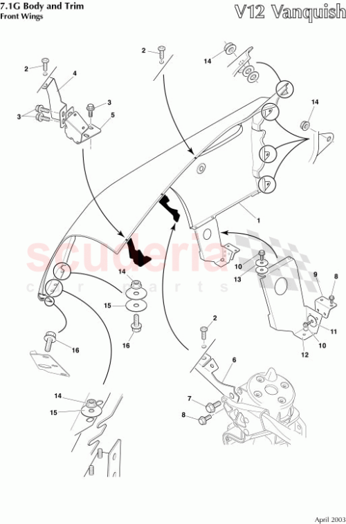 Part Diagram for Aston Martin 1R12-635203-AA