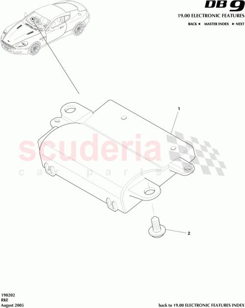 Part Diagram for Aston Martin 4G43-37-10071