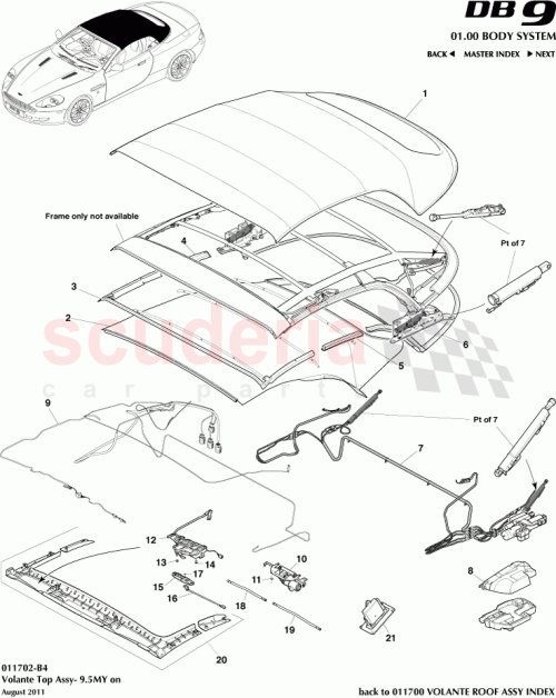 Part Diagram for Aston Martin 9G3380899AA