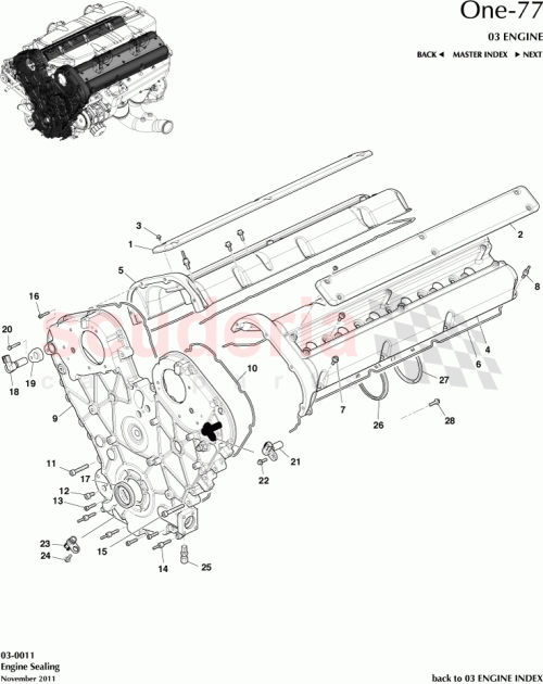 Part Diagram for Aston Martin 705373