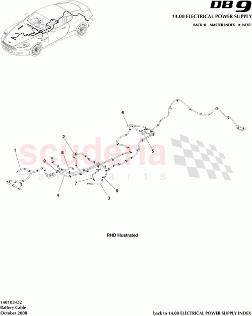 Part Diagram for Aston Martin 4G43-14B278-DD