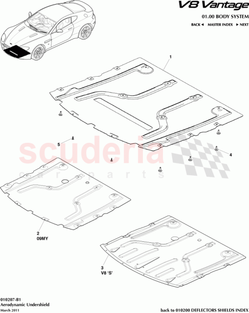 Part Diagram for Aston Martin BG33-5E209-BA