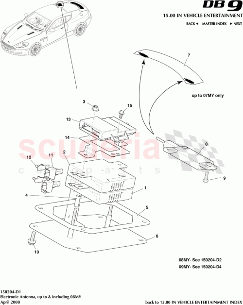 Part Diagram for Aston Martin 4G43-19A070-CA