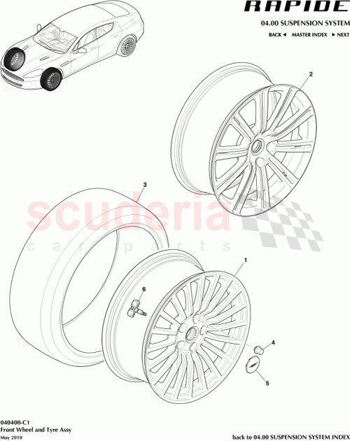 Part Diagram for Aston Martin FD43-1508-AA