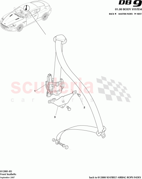Part Diagram for Aston Martin 4G43-611B69-BDW