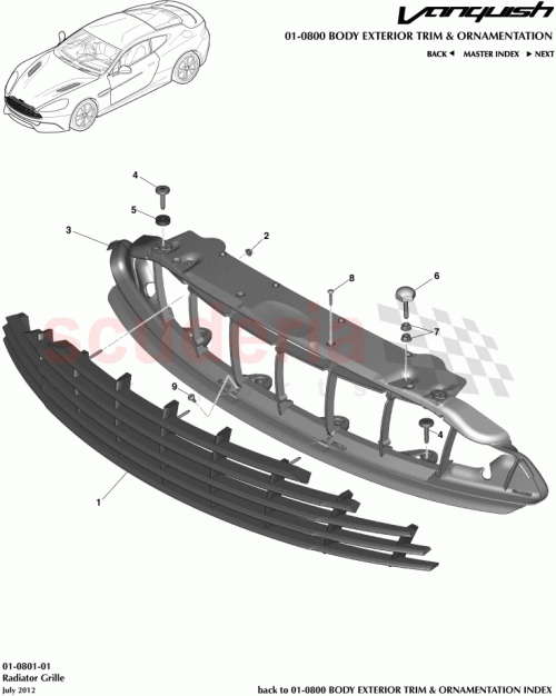 Part Diagram for Aston Martin CD33-8190-AD