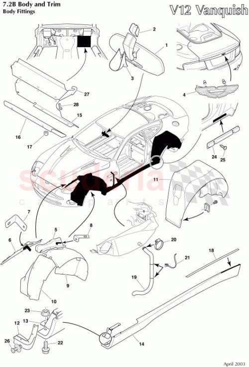 Part Diagram for Aston Martin 1R12-830140-AF