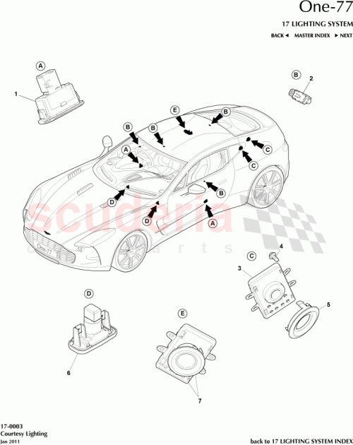 Part Diagram for Aston Martin AY93-13D764-AA