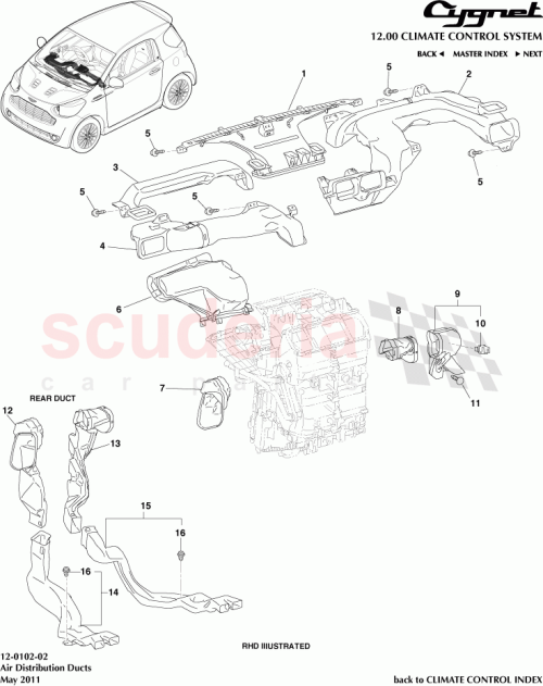 Part Diagram for Aston Martin 55085-74010