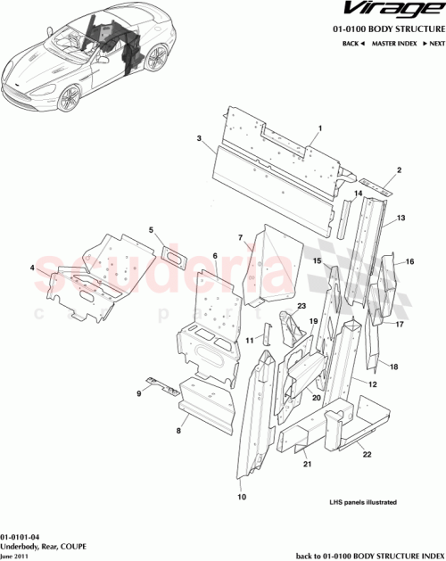 Part Diagram for Aston Martin P08G43-C101D08-AC