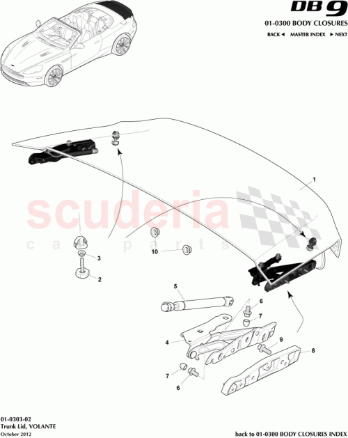 Part Diagram for Aston Martin DG43-L40110-BC