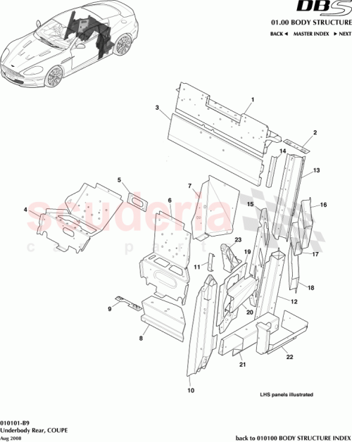 Part Diagram for Aston Martin P08G43-C101D09-AC