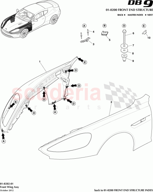 Part Diagram for Aston Martin DG43-16005-AD