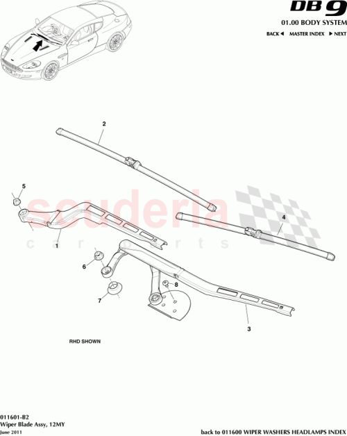 Part Diagram for Aston Martin CG43-17526-CA
