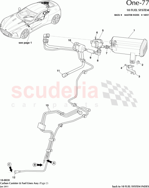 Part Diagram for Aston Martin AD43-9E857-A
