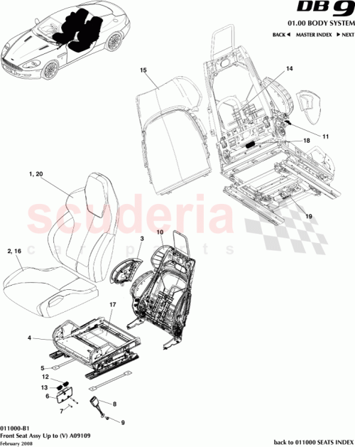 Part Diagram for Aston Martin 4G4360051ABW