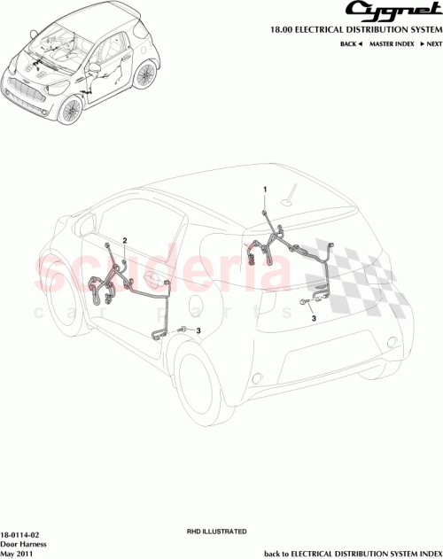 Part Diagram for Aston Martin 82151-74071