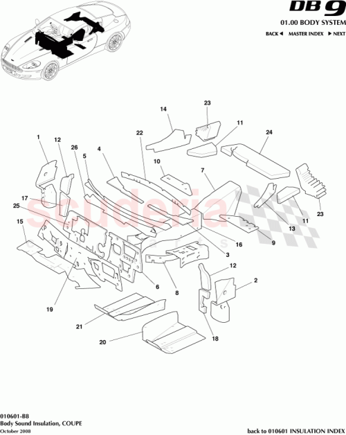 Part Diagram for Aston Martin 702212
